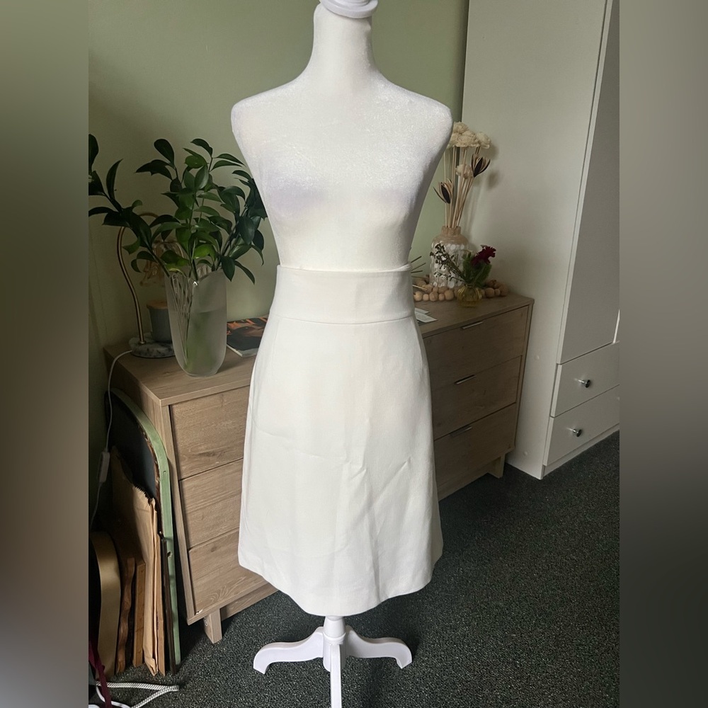 TAHARI White Midi Knee-Length High-Waist Modest Formal Business Casual Skirt 14